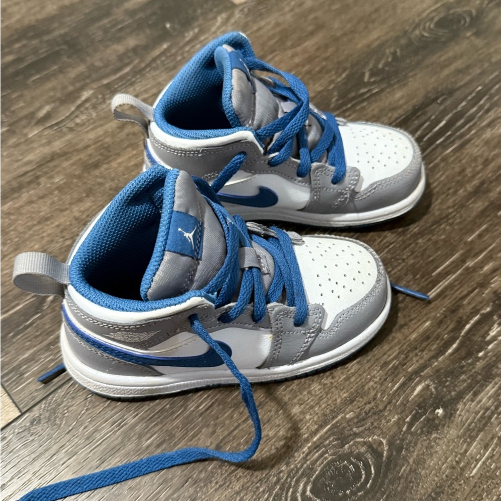 Toddler Boy Air Jordan 1 Mid TD 'Cement True Blue'